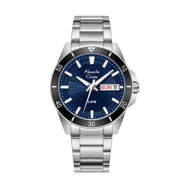Alexandre Christie AC 6683 Silver Blue Steel MEBTBBU Alexandre Christie AC 6683 Silver Blue Steel MEBTBBU